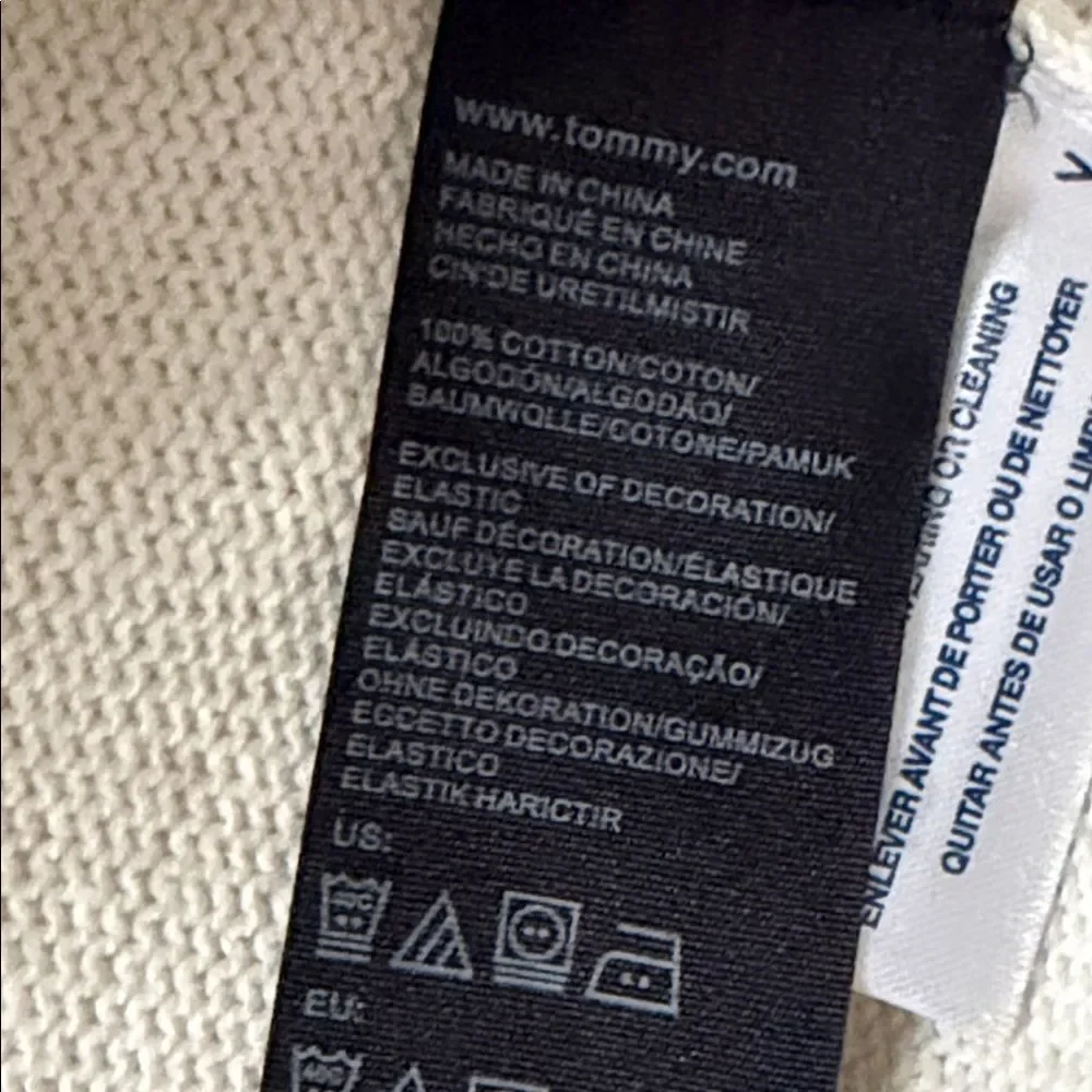 Tommy Hilfiger Men’s Navy & White Stripe Full Zip Cotton Sweater Nautical Size L - Picture 10 of 11